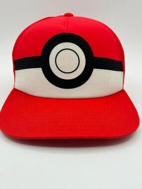 Pokemon Pokeball Youth Kid Snapback Red & White Cap
